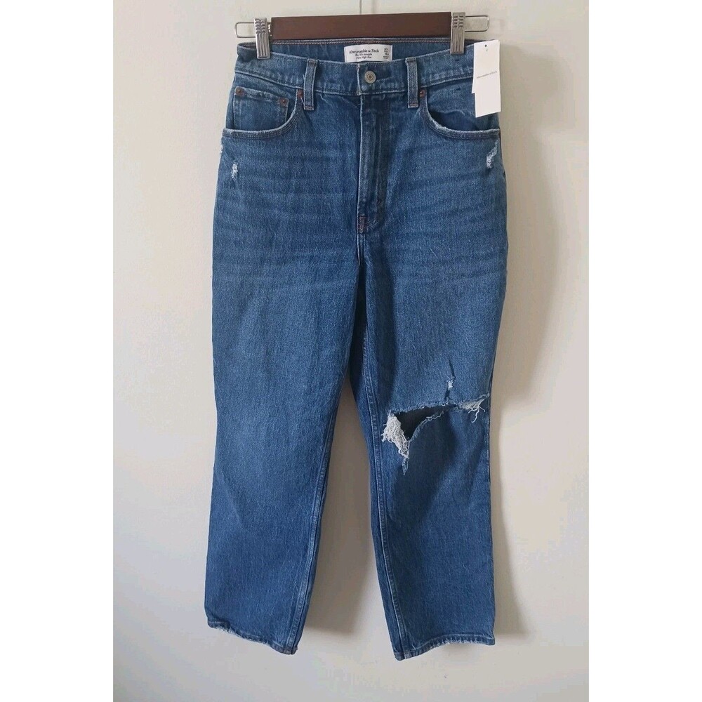 Abercrombie 90s Straight Jeans 27/4 X Short Ultra High Rise NWT